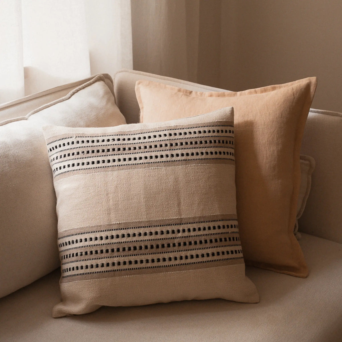 Stay Awhile Square Cushion Cover – Sand