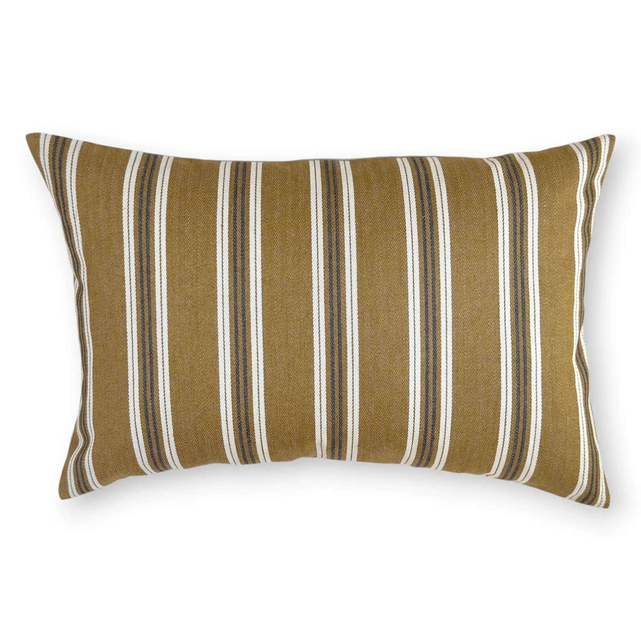 Rectangular mustard striped cushion cover, 40x60 cm