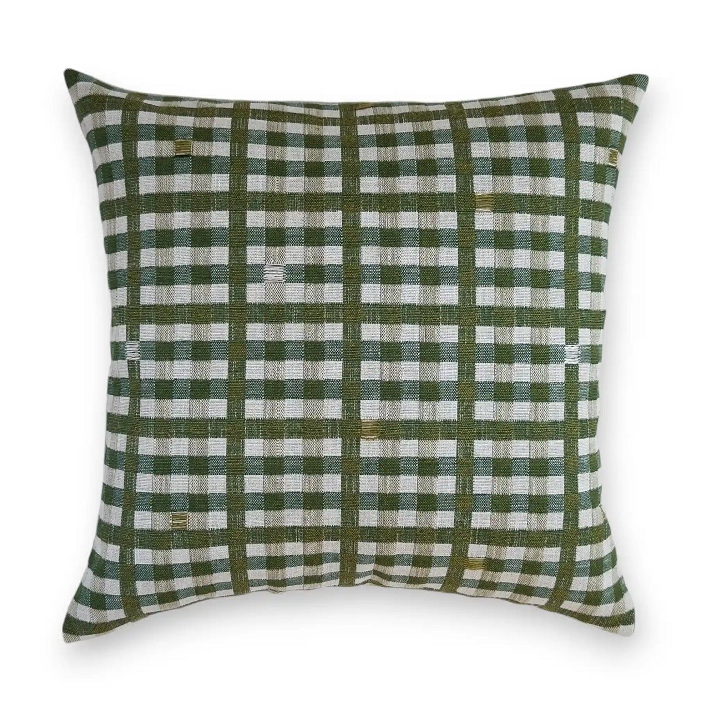 Less is More Check Cushion Cover – Warm Green