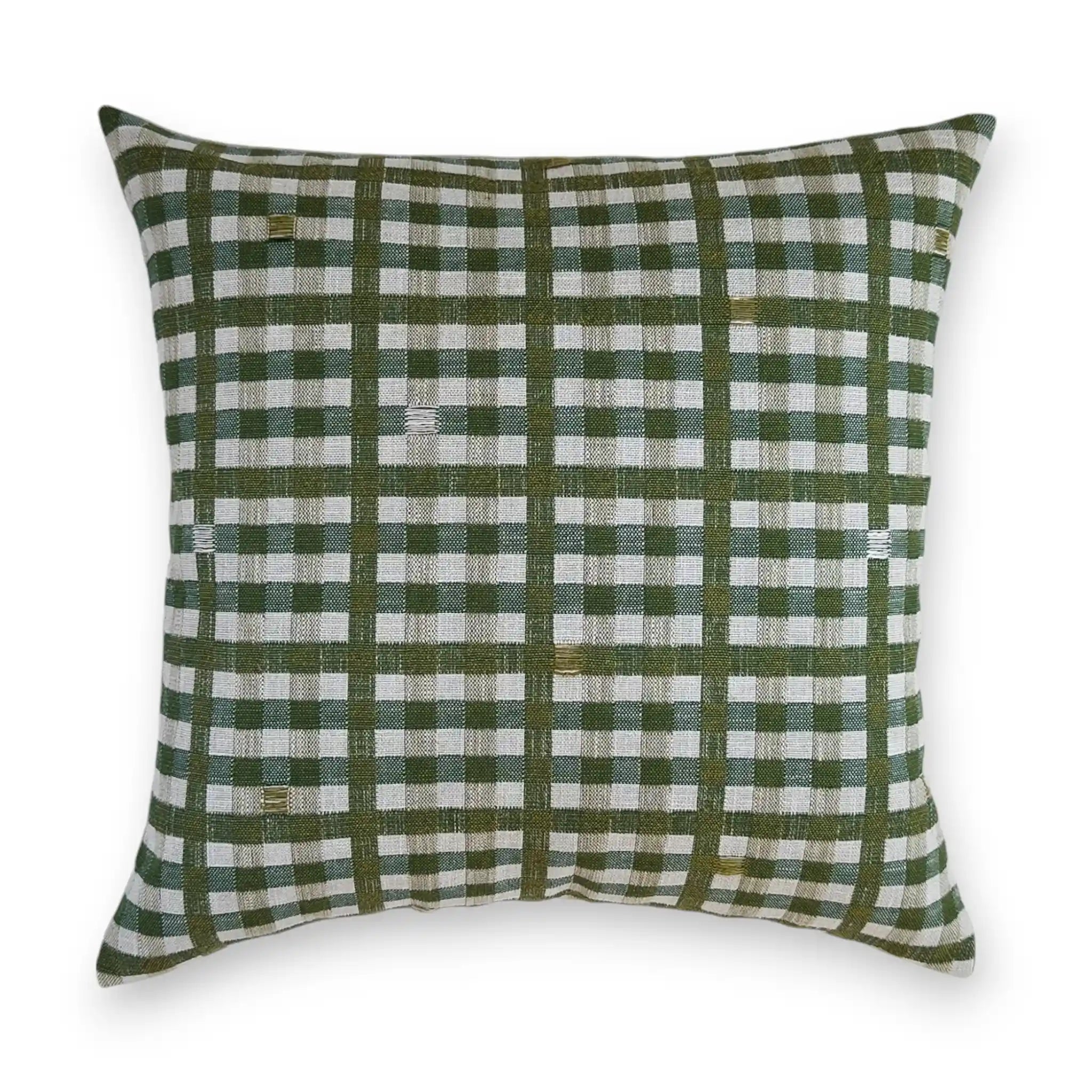 Green check cushion cover, 50×50 cm