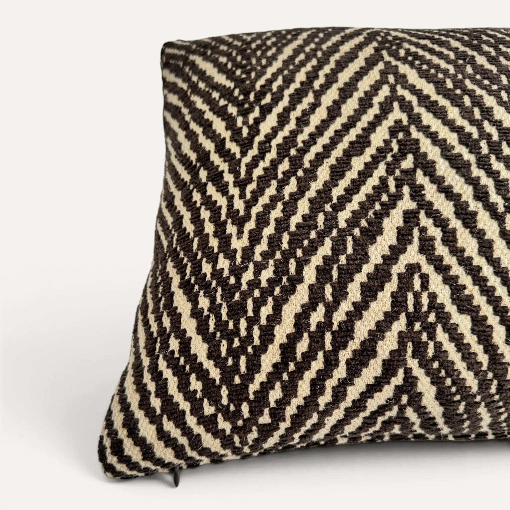 Plume Chevron Cushion Cover – Chocolate