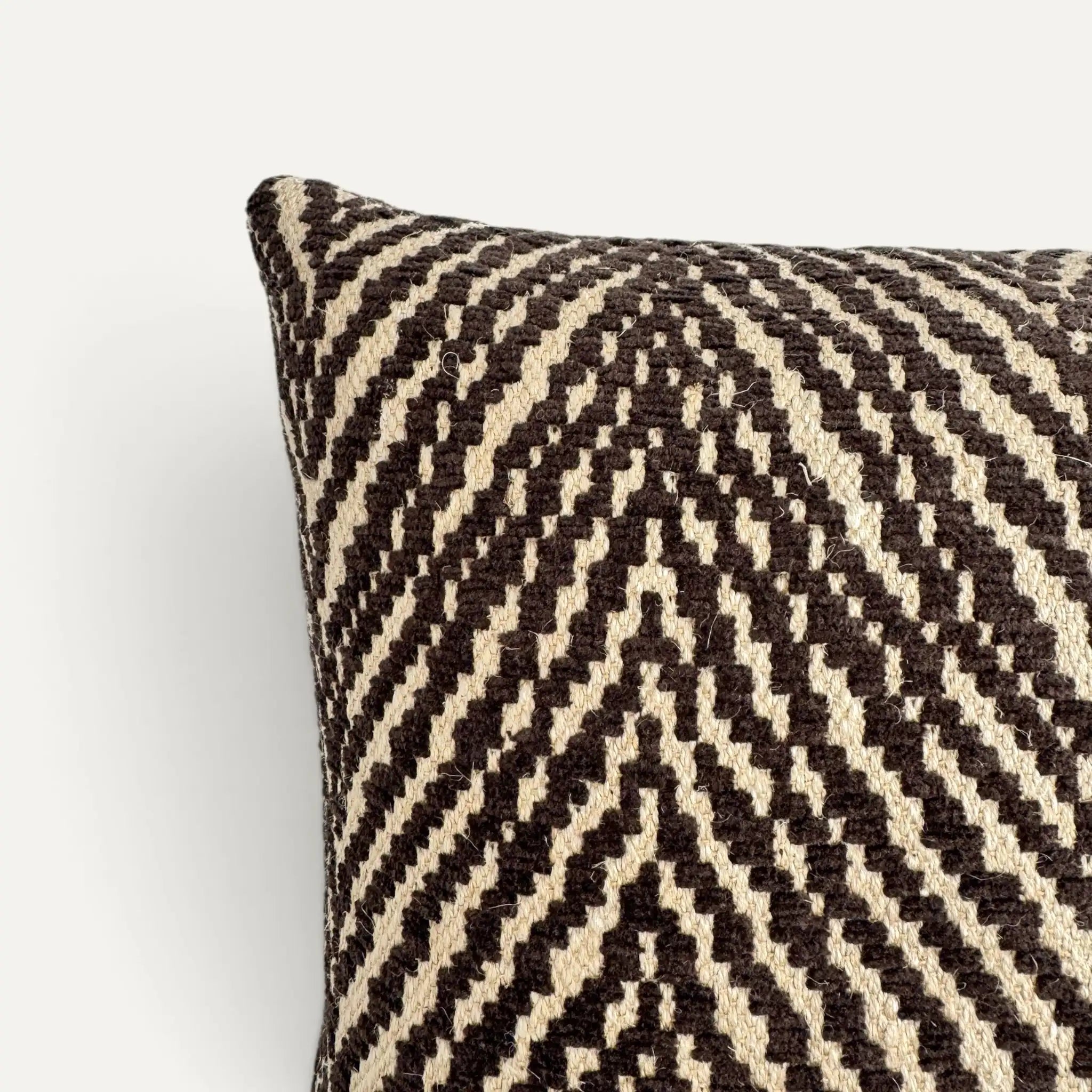 Plume Chevron Cushion Cover – Chocolate
