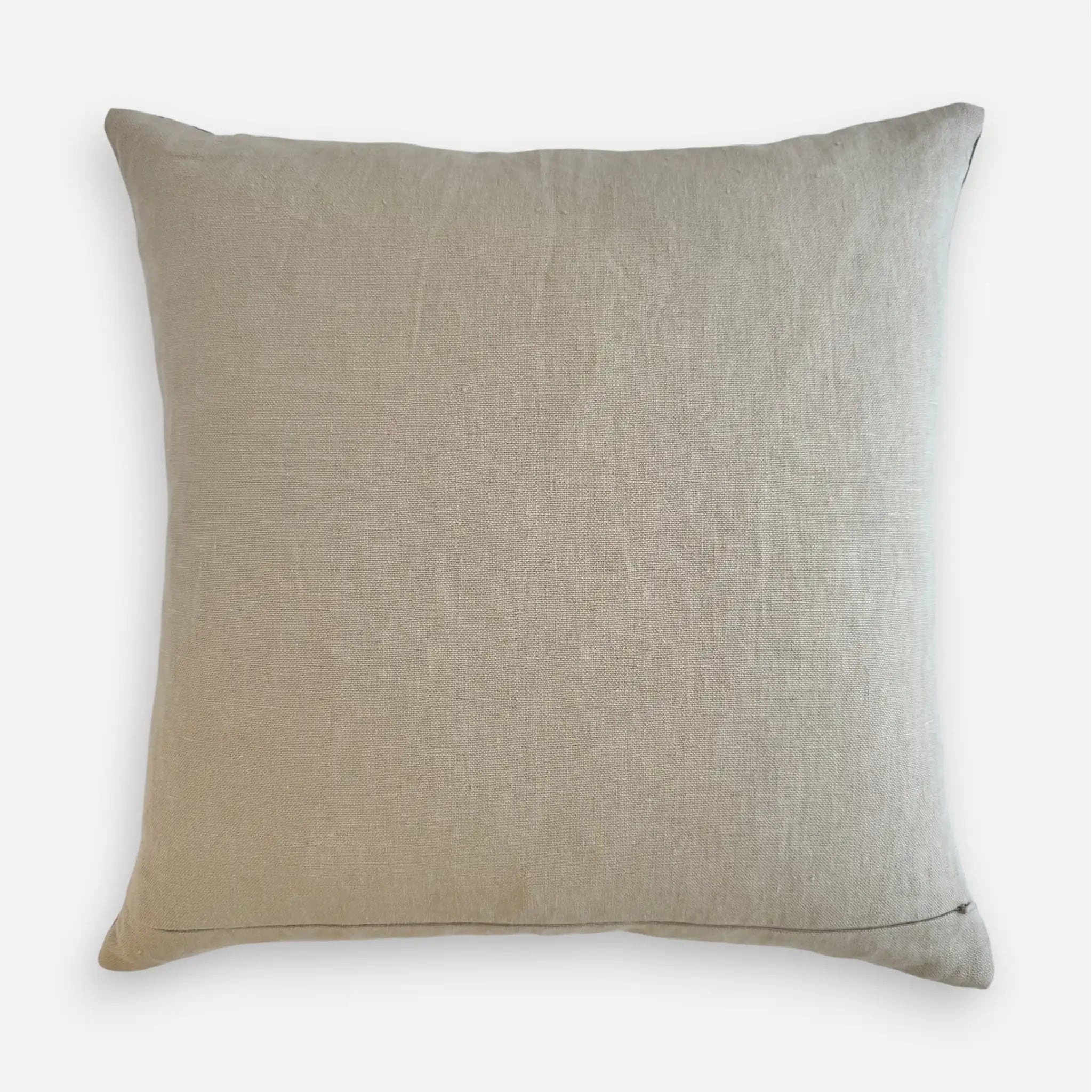 Beige linen back side of a cushion