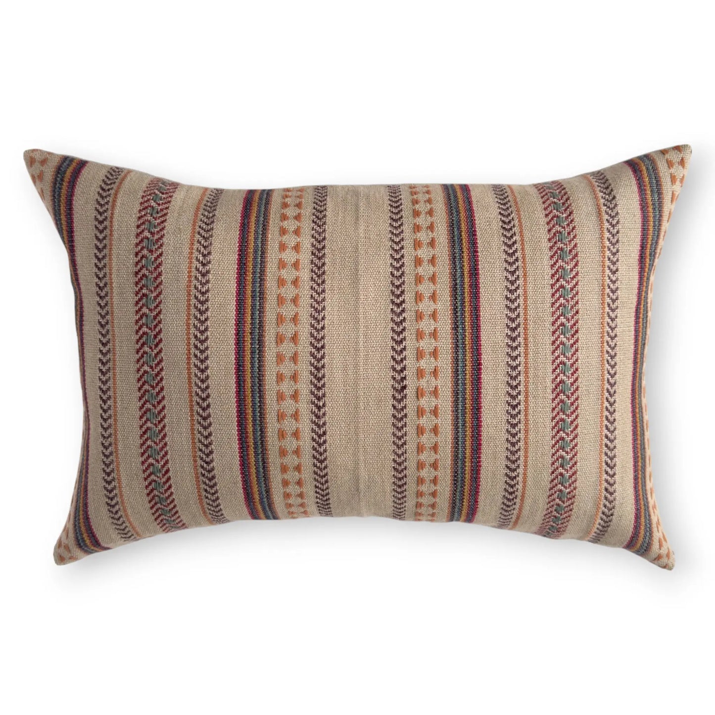 Laidback Sunday Artisanal Striped Cushion Cover - Natural