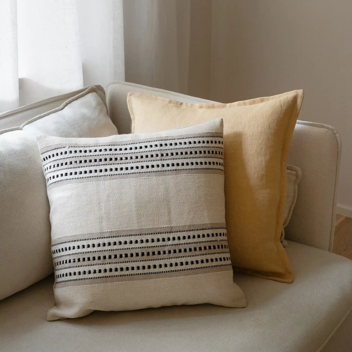 Essential Elegance Linen Cushion Cover - Butter
