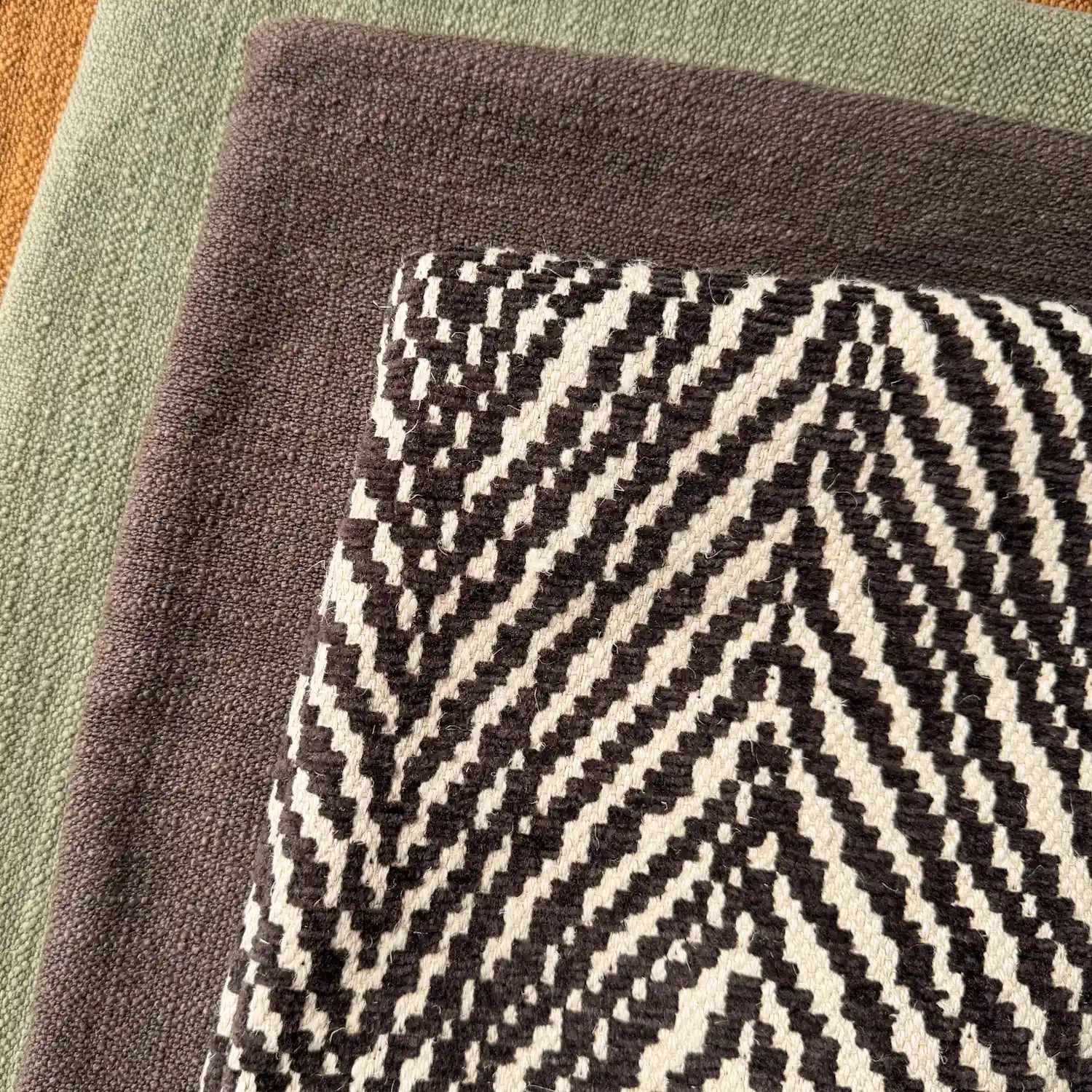 Plume Chevron Cushion Cover – Chocolate