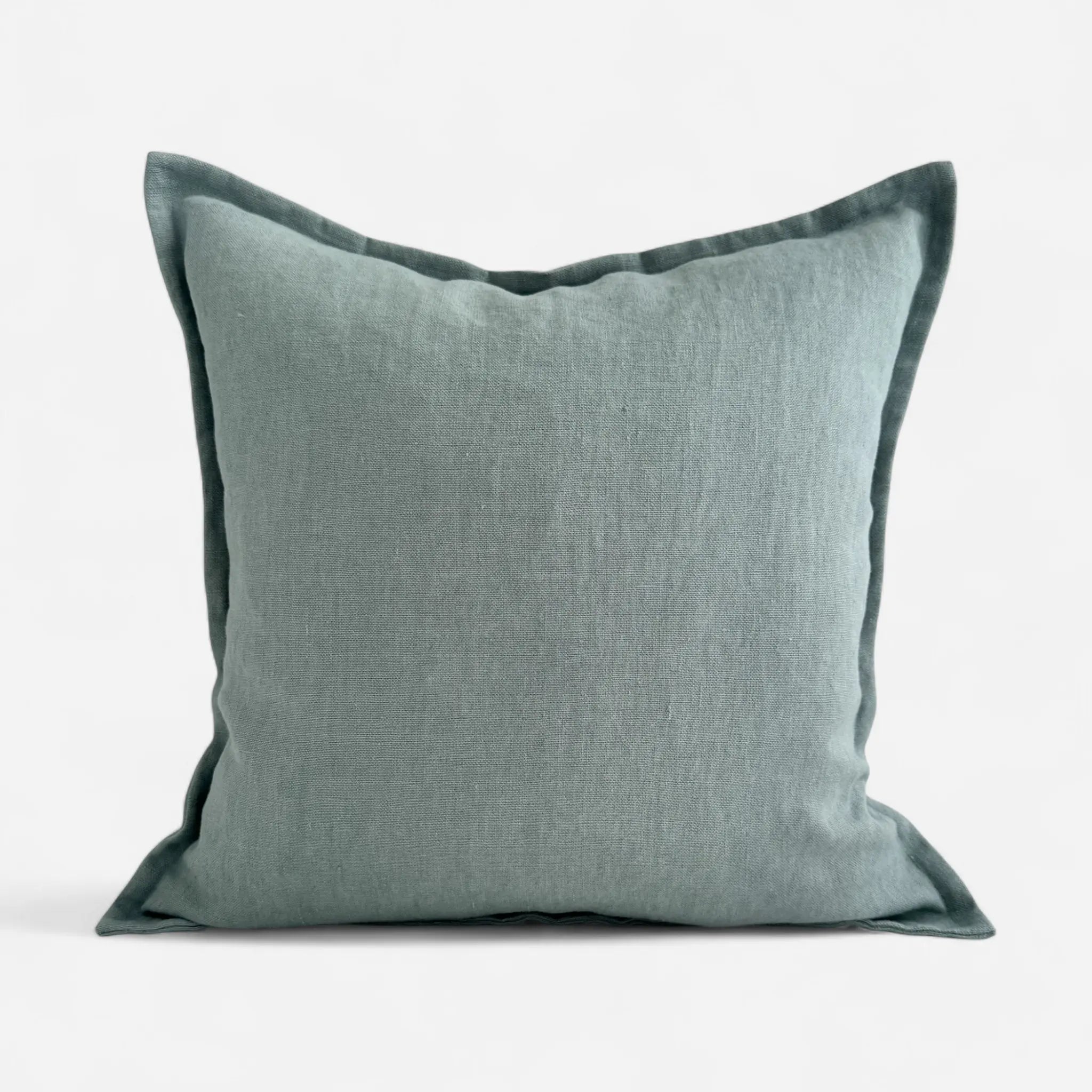 Duck egg blue linen cushion cover