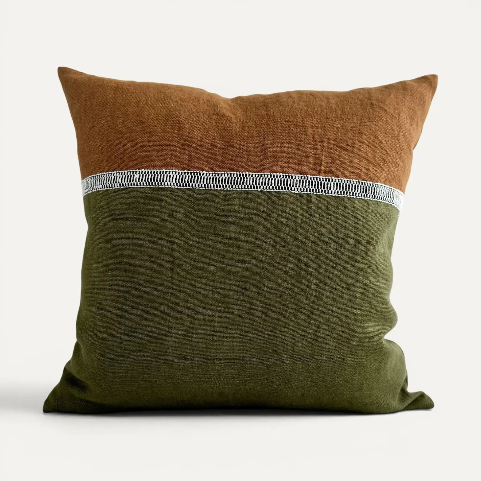 Horizon Linen Cushion Cover – Olive