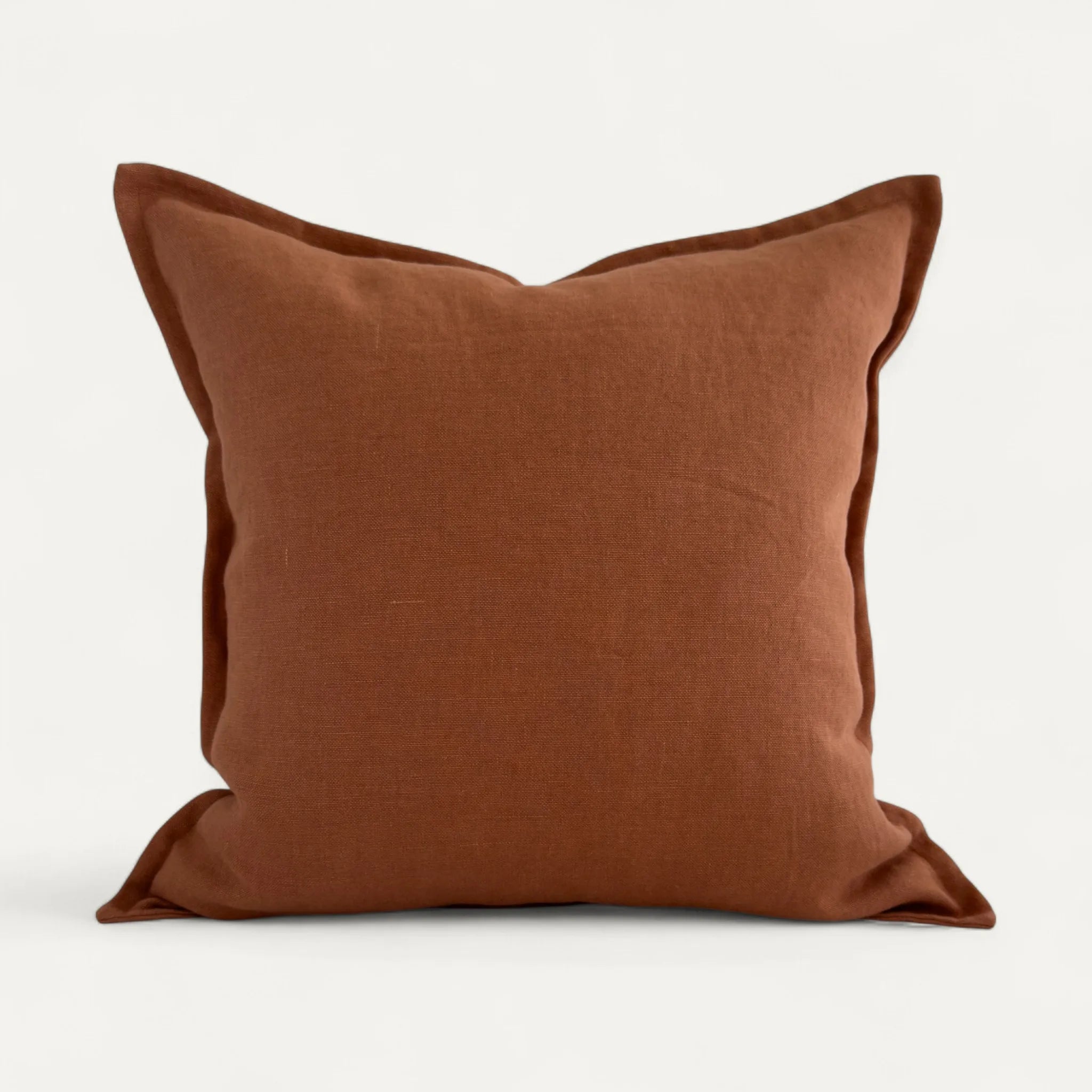 Terracotta orange linen cushion cover