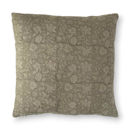 50x50 cm green floral block print cushion cover