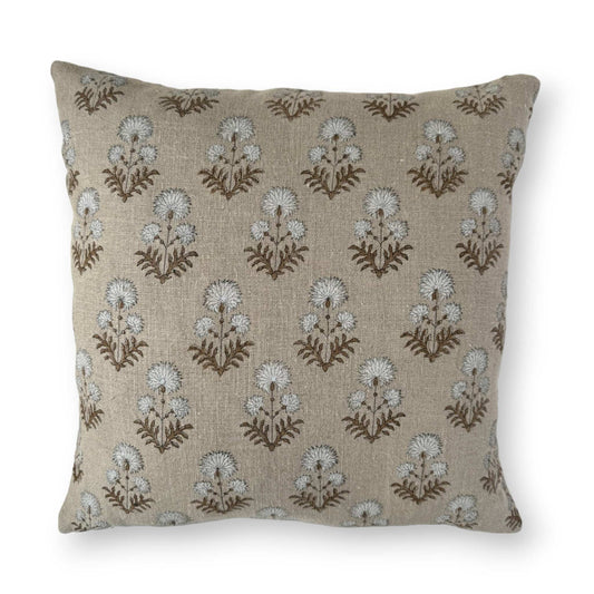 50x50 cm linen white floral cushion cover