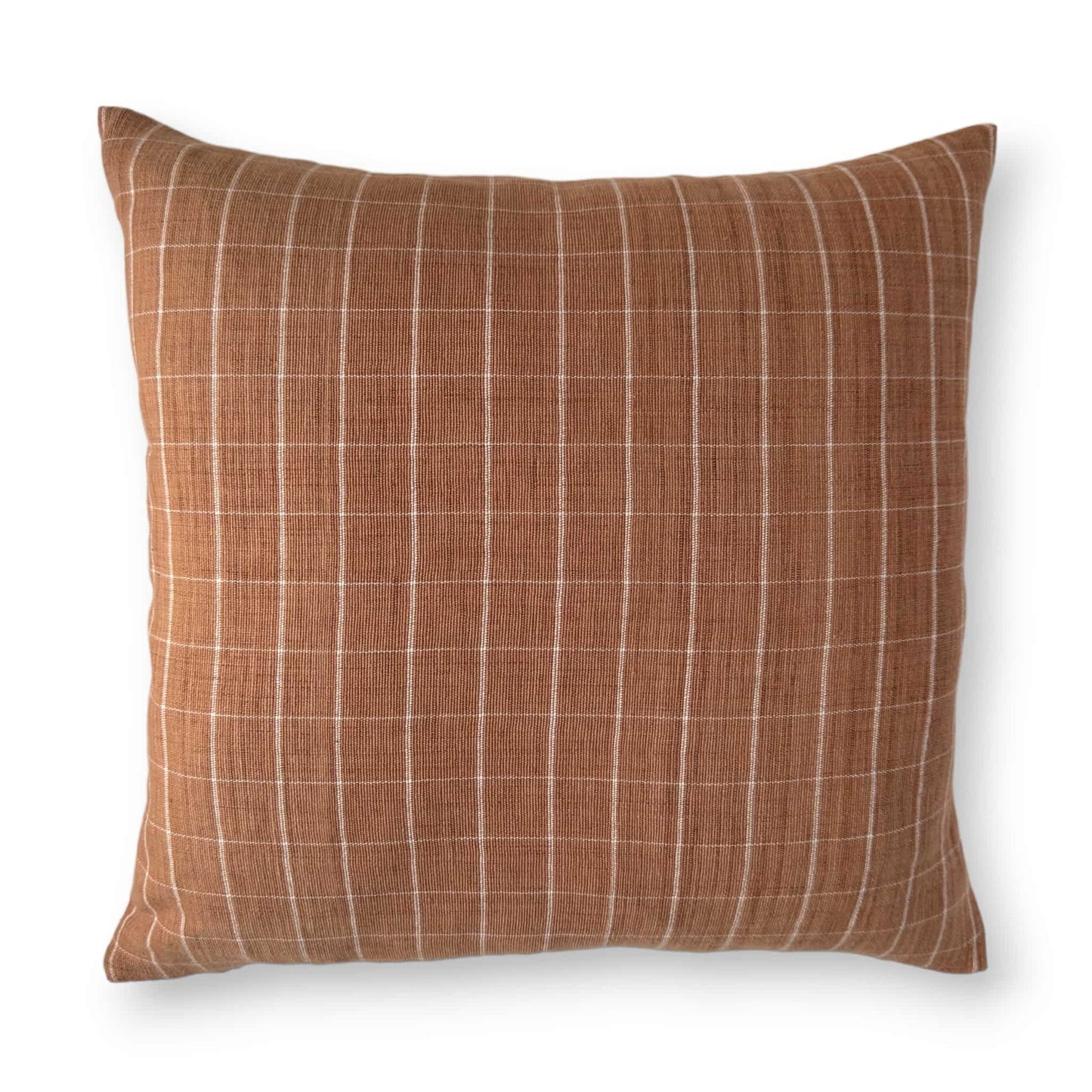 50x50 cm orange terracotta check cotton cushion cover