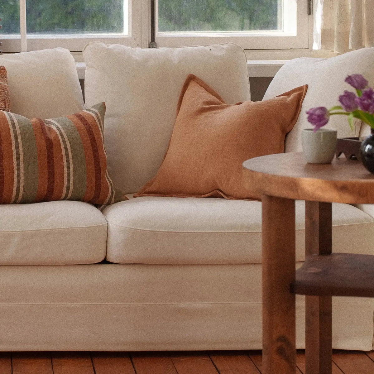 Essential Elegance Linen Cushion Cover - Caramel