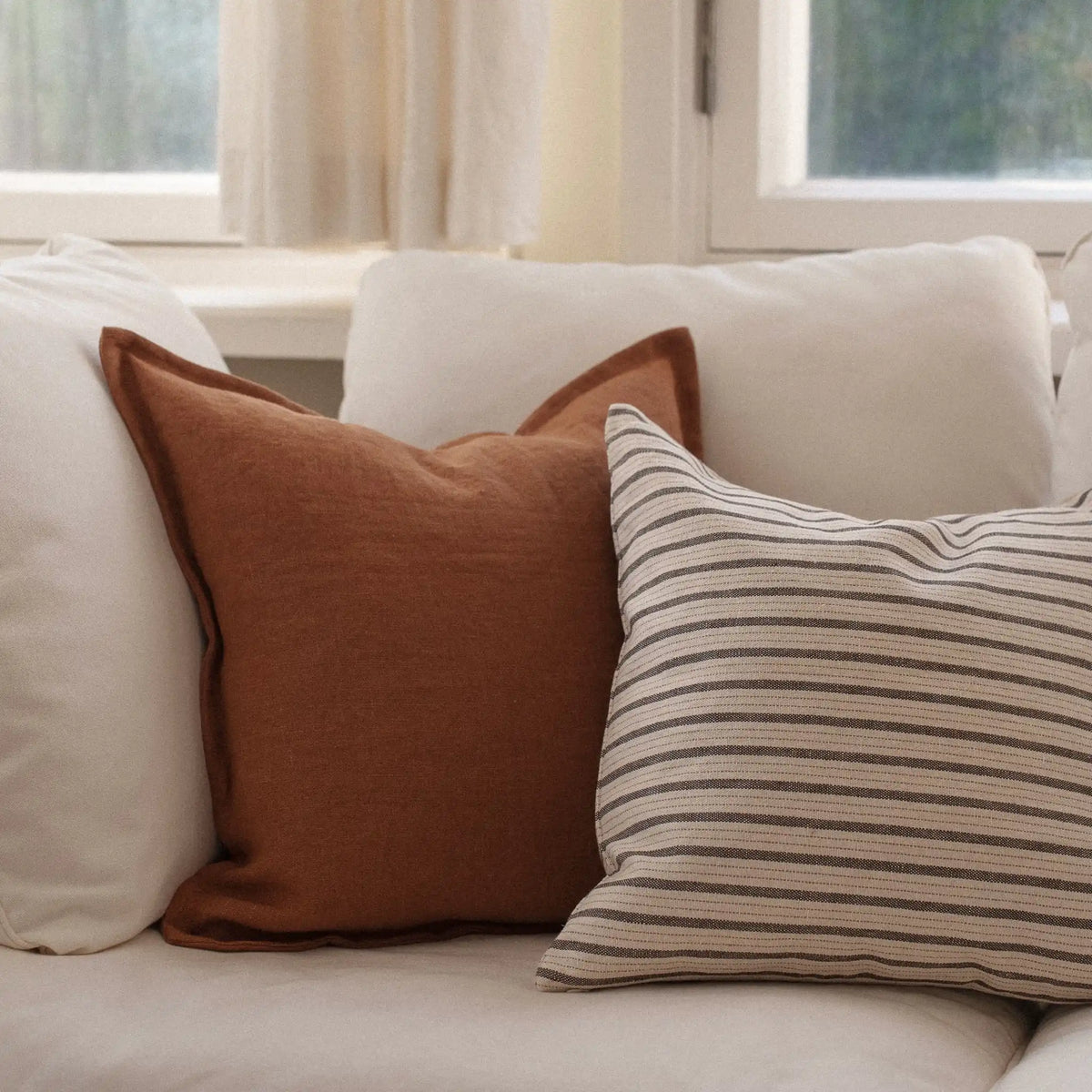 Essential Elegance Linen Cushion Cover - Tan