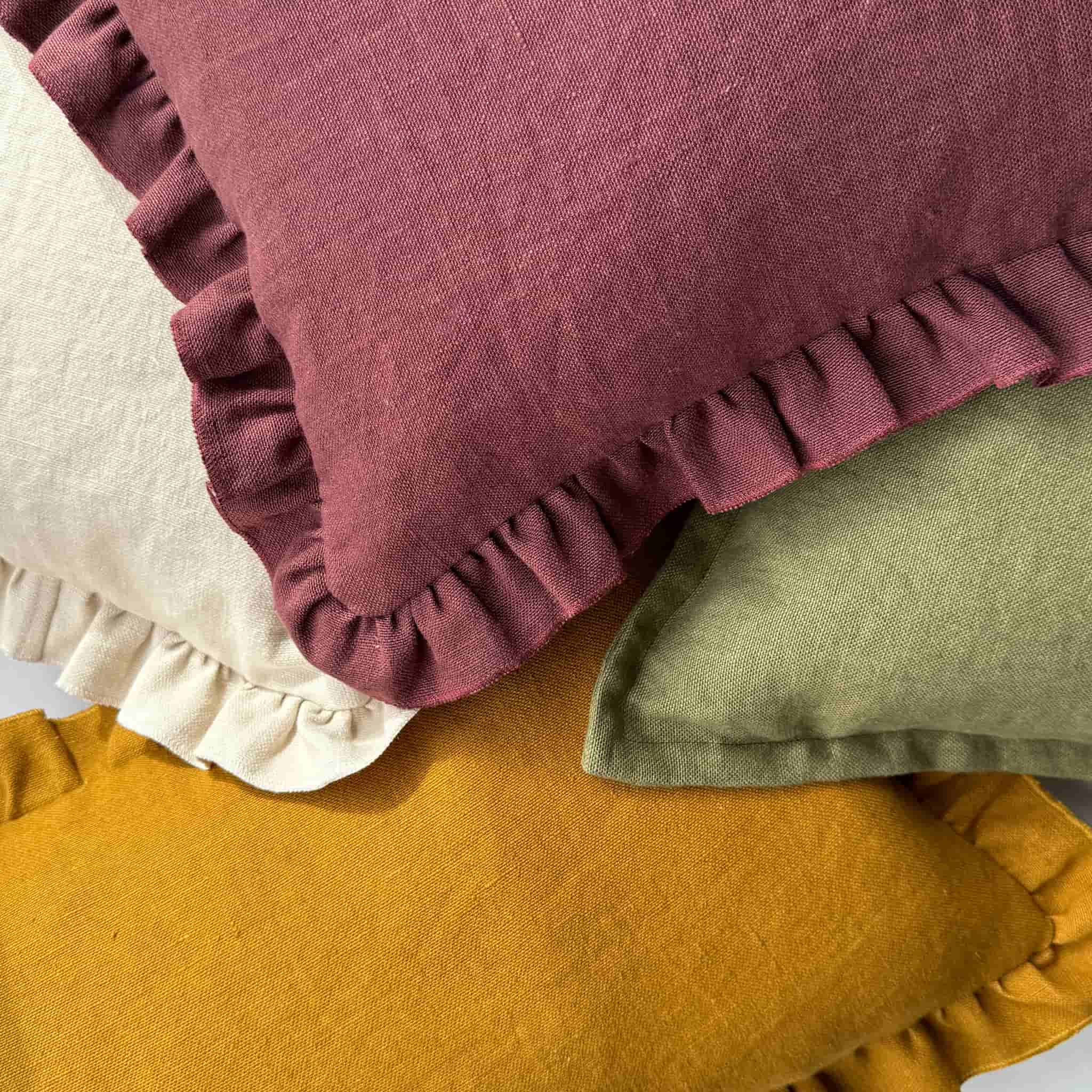 Colourful frill cushion covers