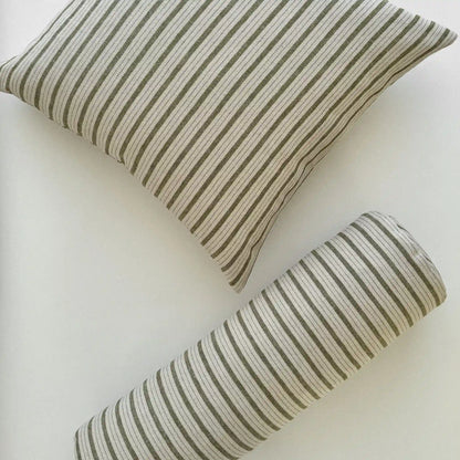 Moments Striped Linen Blend Cushion Cover – Olive