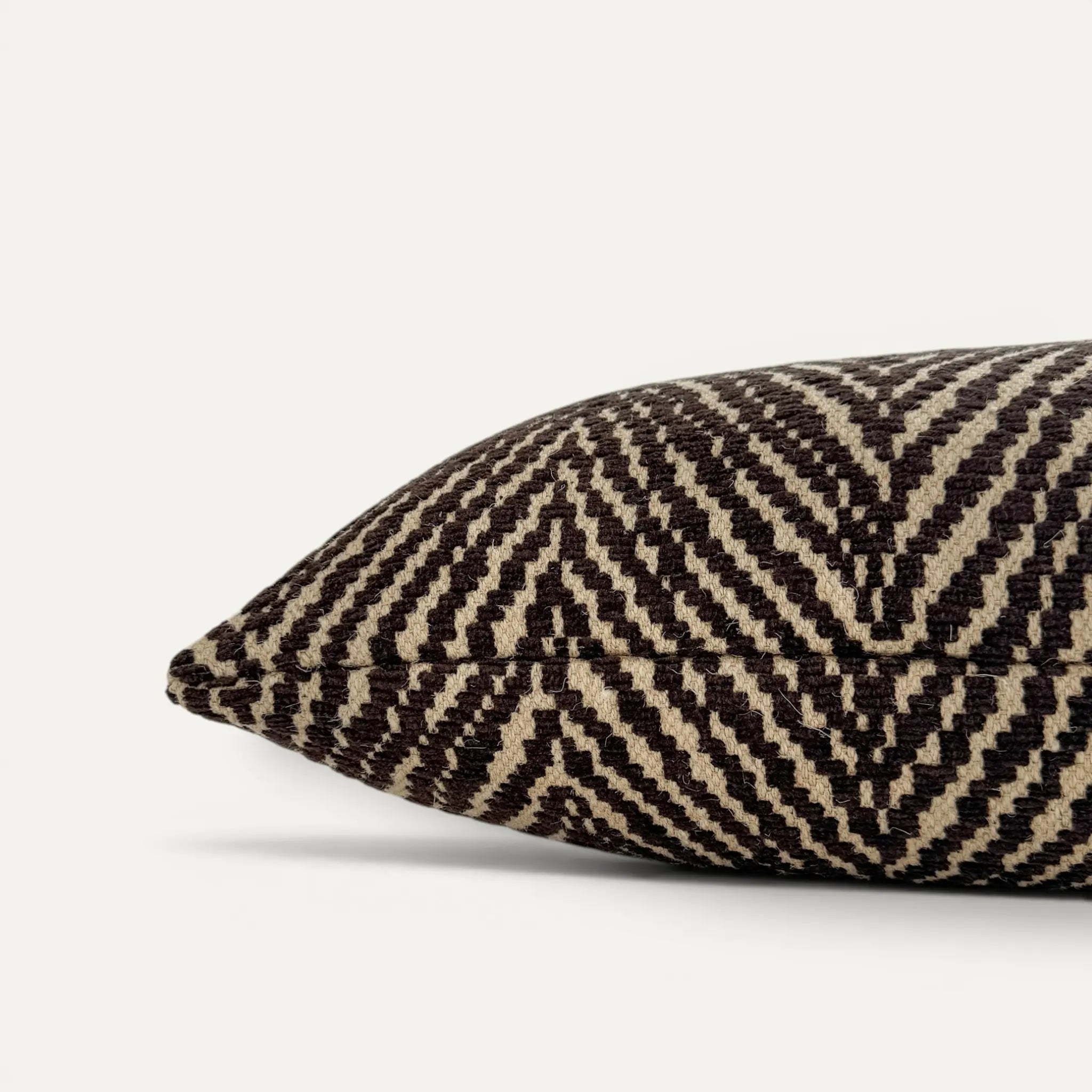 Plume Chevron Cushion Cover – Chocolate