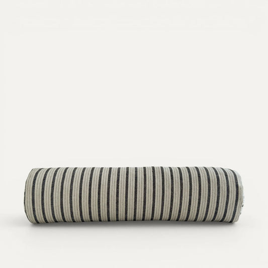 Black and white striped bolster cushion
