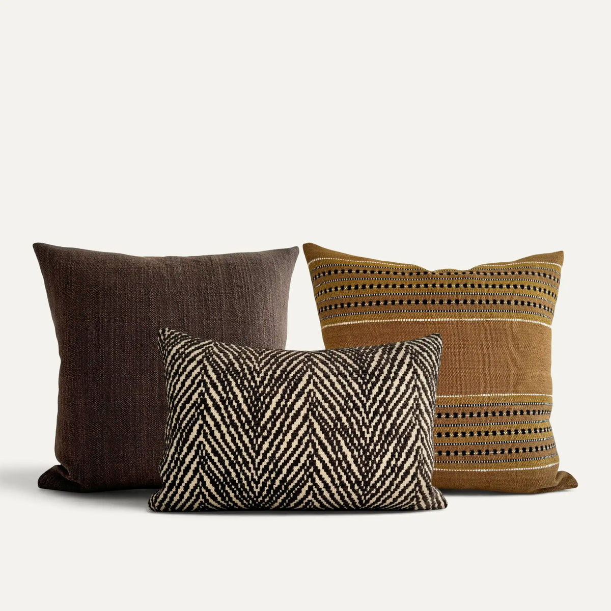 Plume Cushion Set - Cacao/Tan