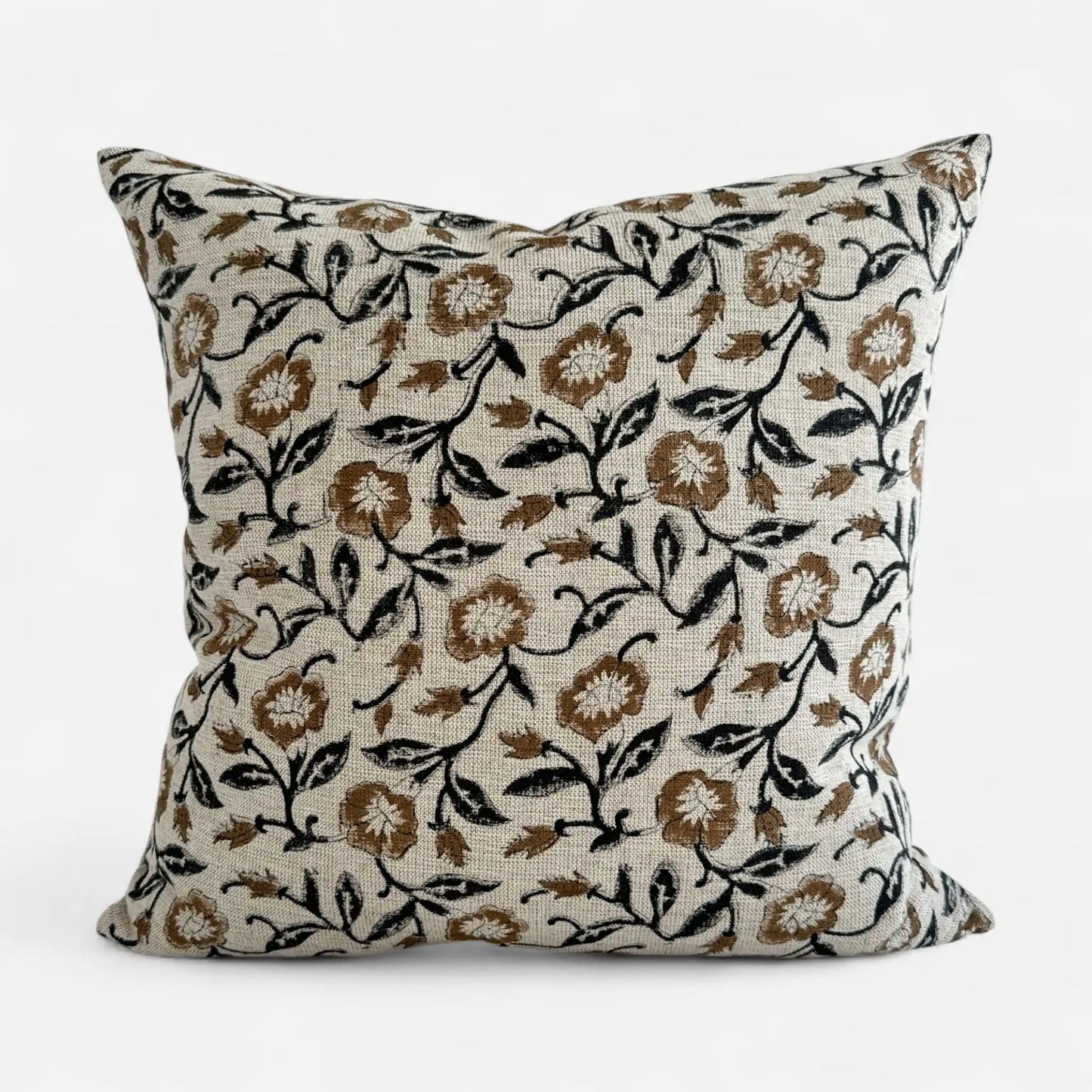 Desire for Beauty Hand Block-Printed Cushion Cover – Brown/Black