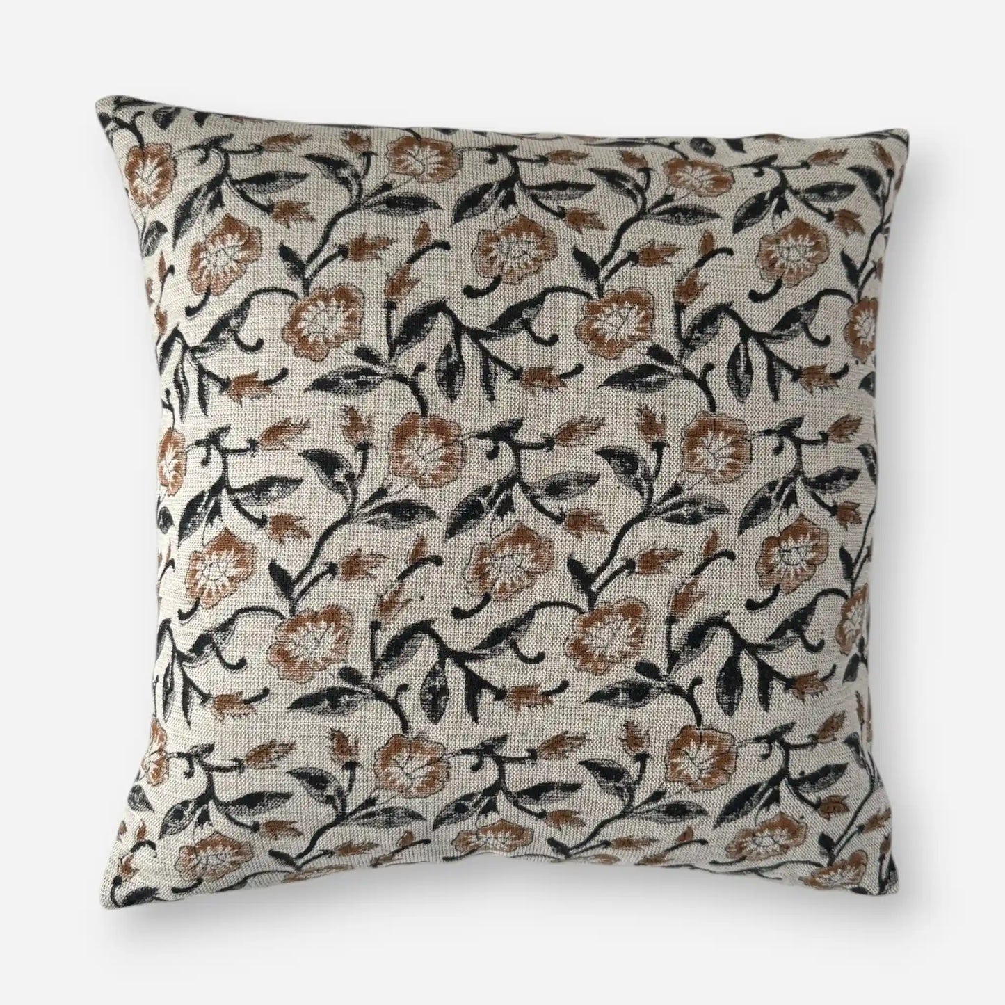 Desire for Beauty Hand Block-Printed Cushion Cover – Brown/Black