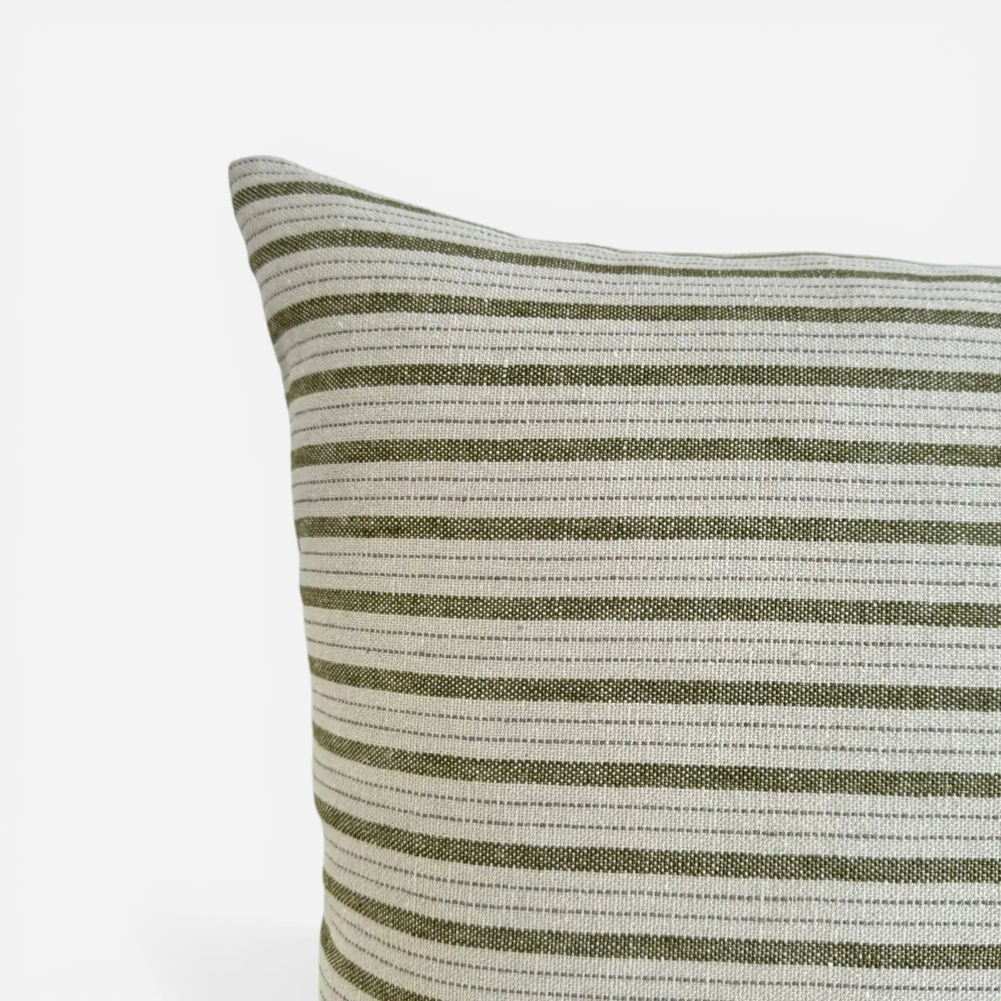 Moments Striped Linen Blend Cushion Cover – Olive