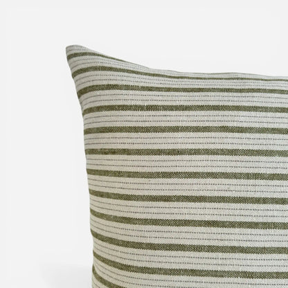 Moments Striped Linen Blend Cushion Cover – Olive
