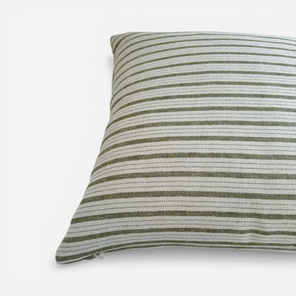 Moments Striped Linen Blend Cushion Cover – Olive
