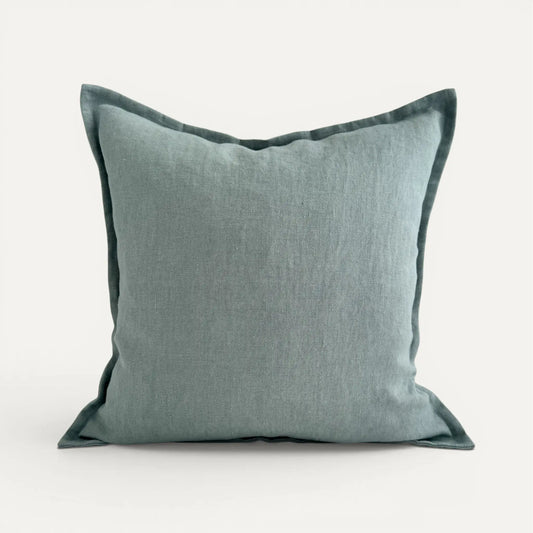 Duck egg blue linen cushion cover
