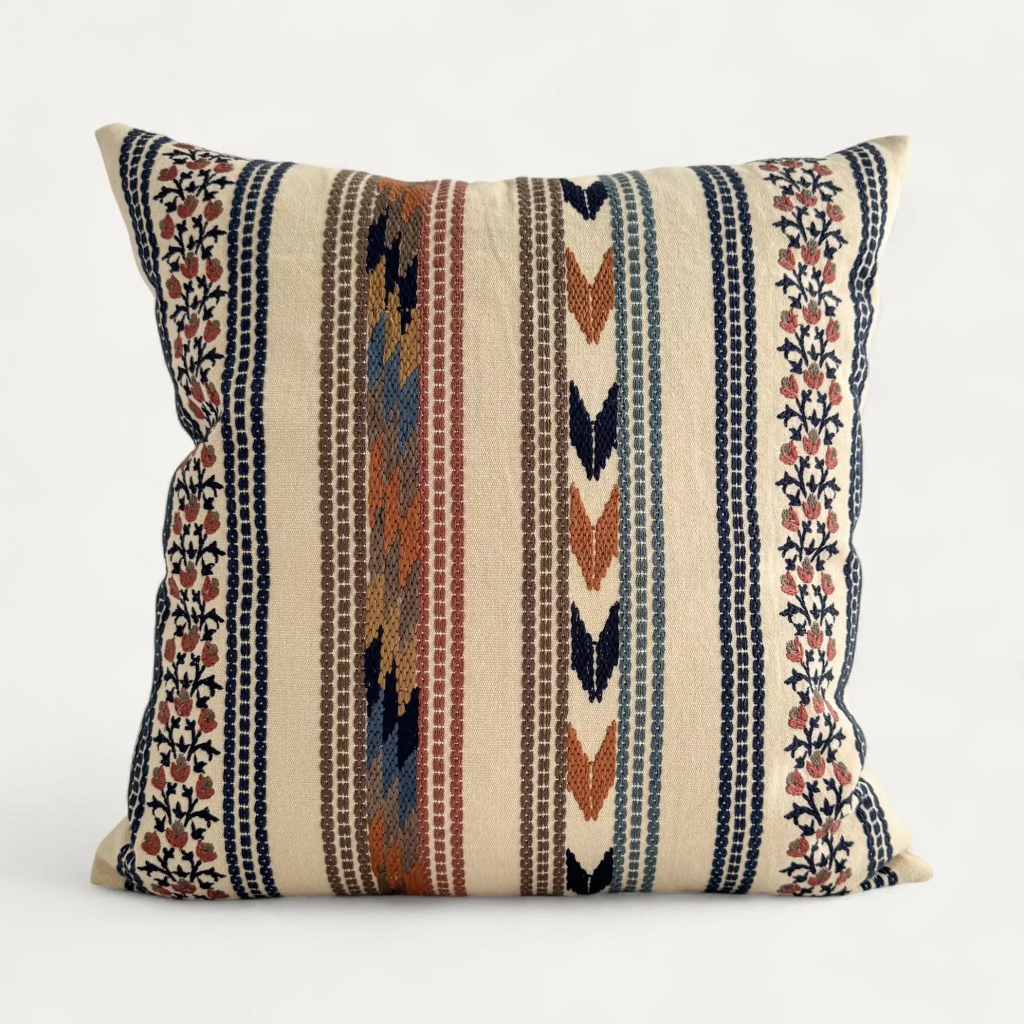 William Morris Bloomsbury Stripe floral cushion cover