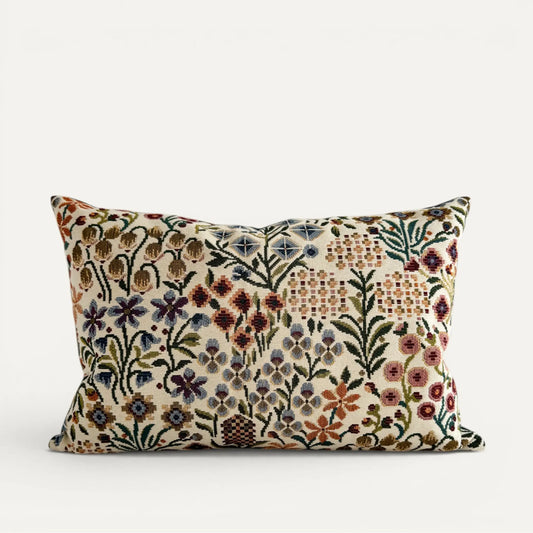 Floral tapestry cushion cover