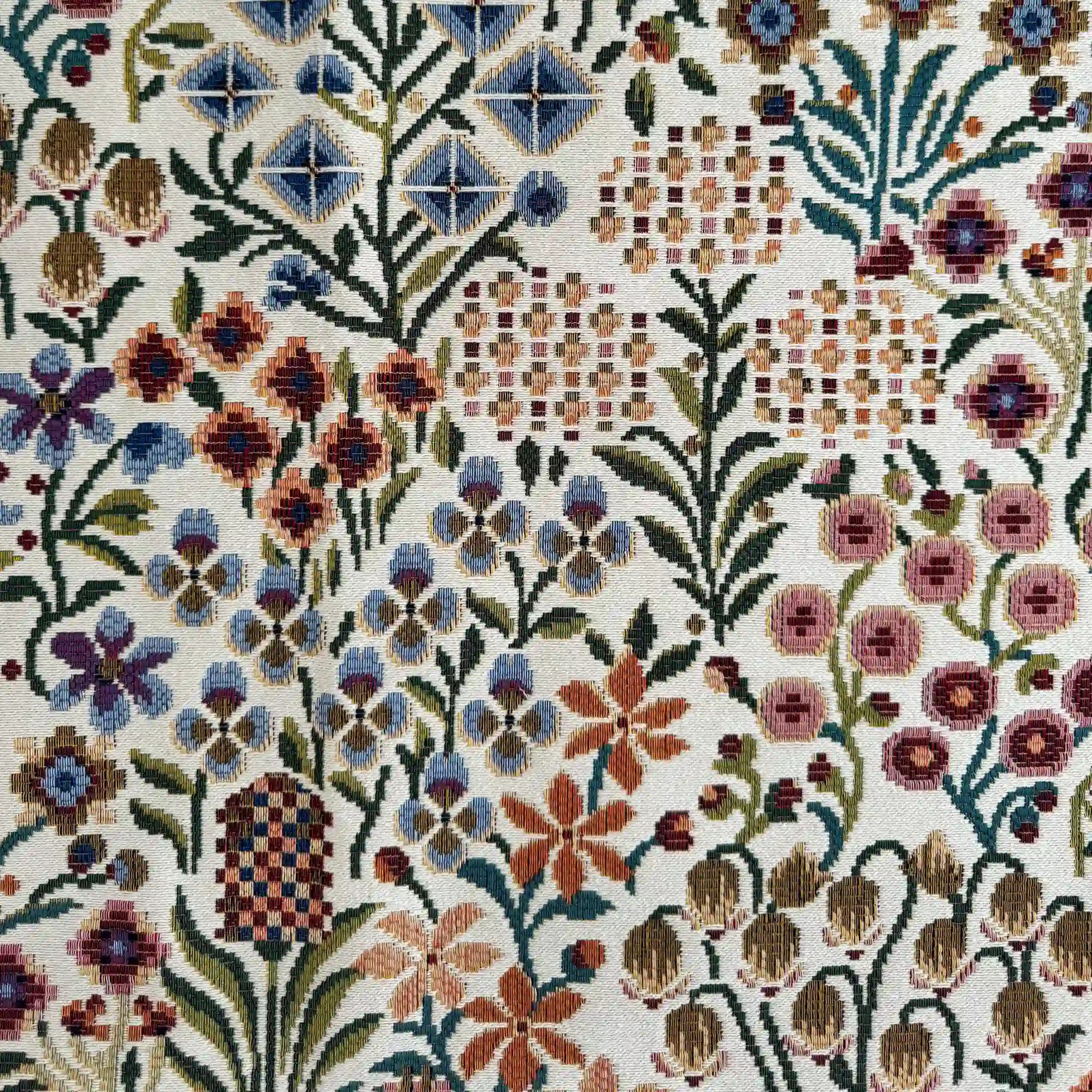 Floral tapestry cushion pattern detailed view