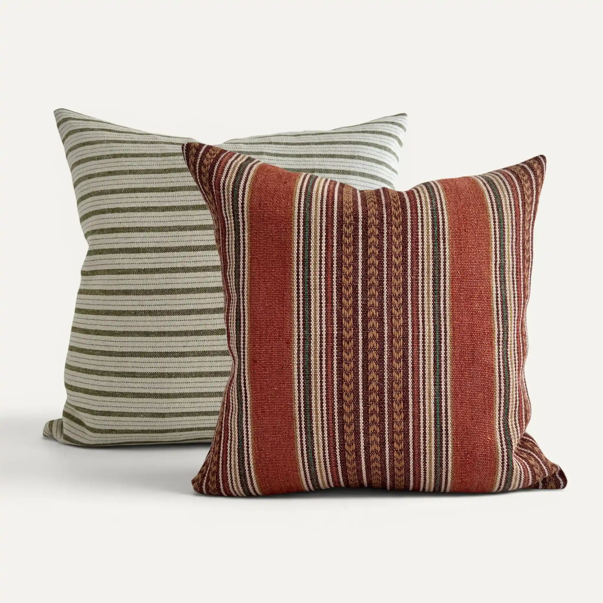 Laidback Living Cushion Cover Set – Olive Stripe