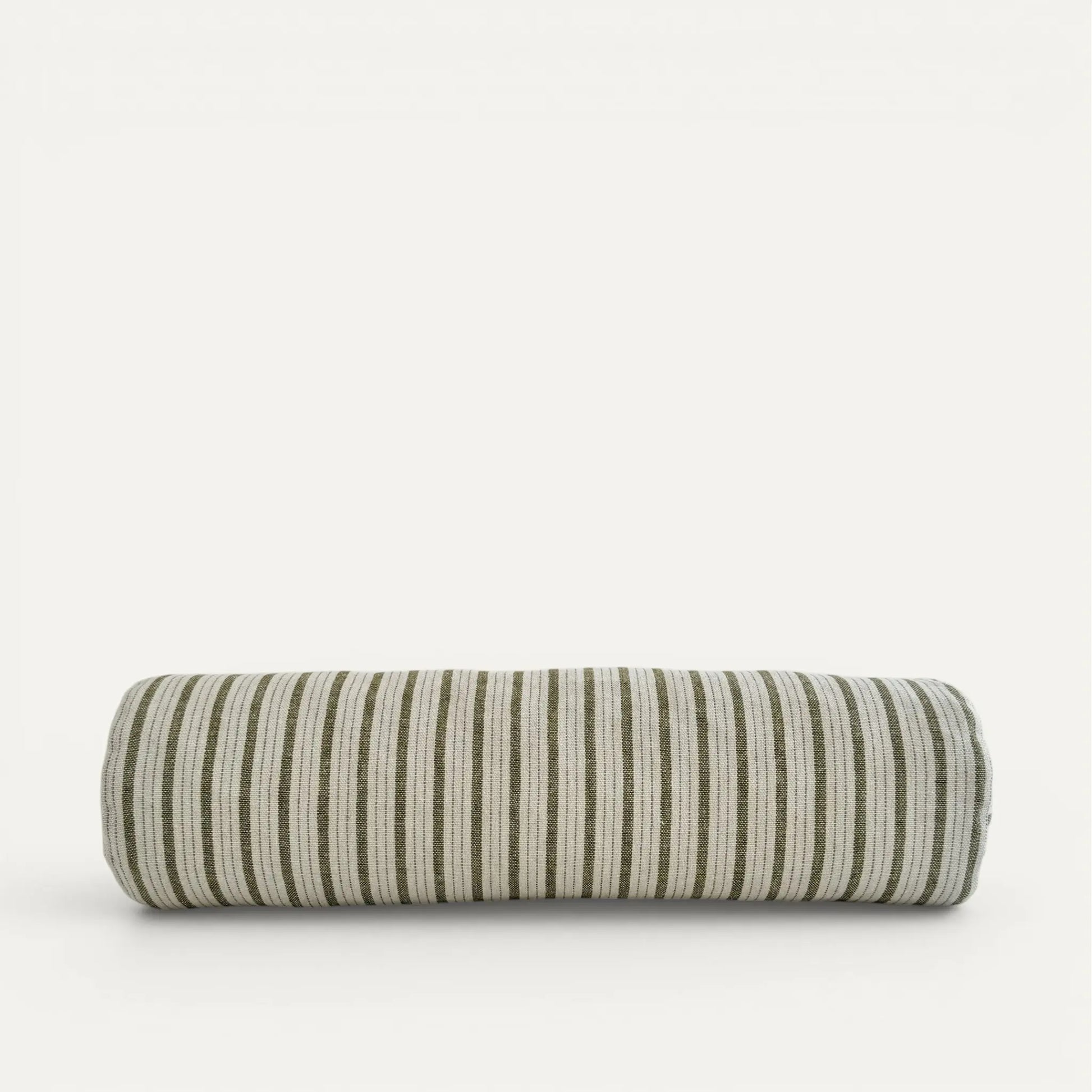 Green striped bolster cushion