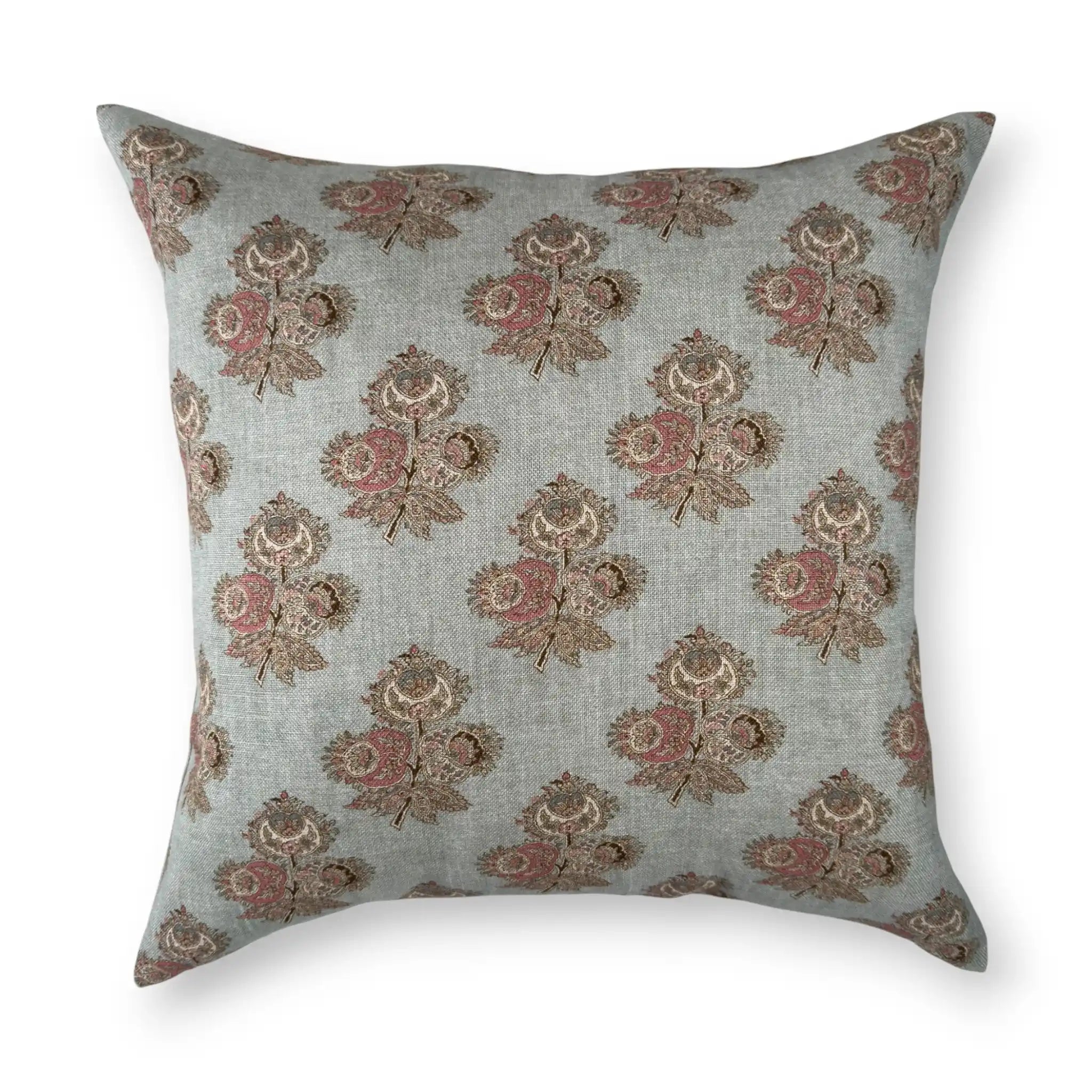 Duck egg blue patterned cushion cover, 50x50 cm
