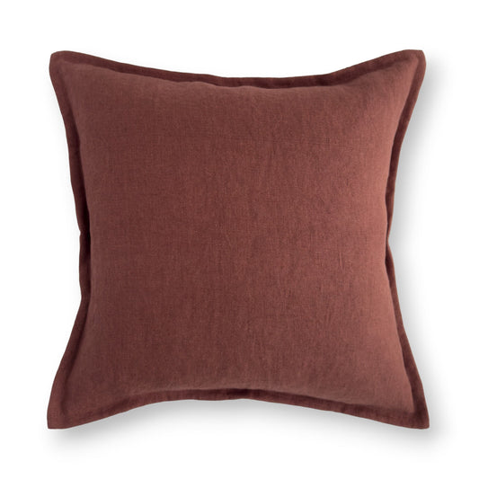 Burgundy red solid color linen cushion cover