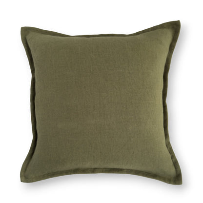 Linen olive green cushion cover 50 x 50 cm