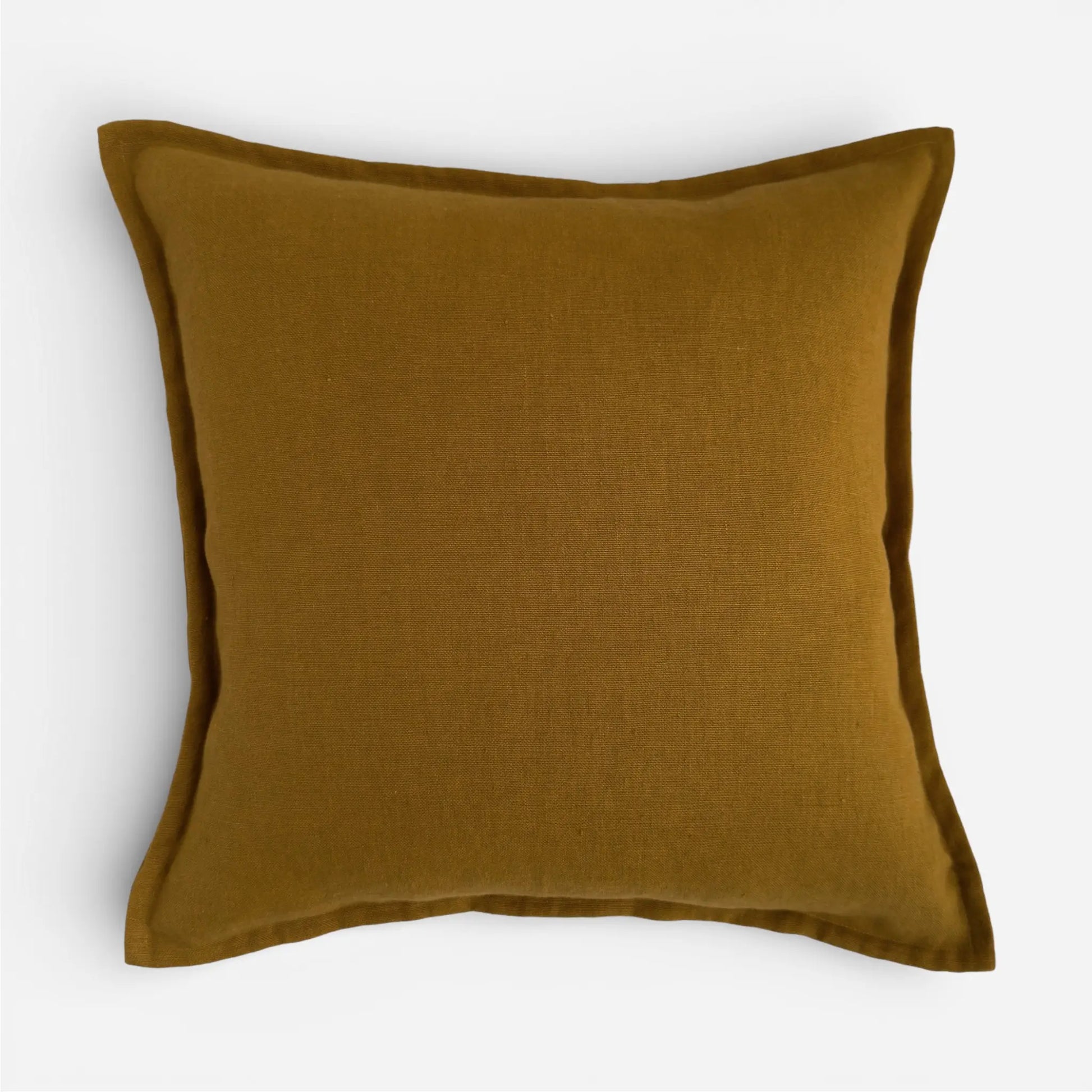 Mustard yellow linen cushion cover