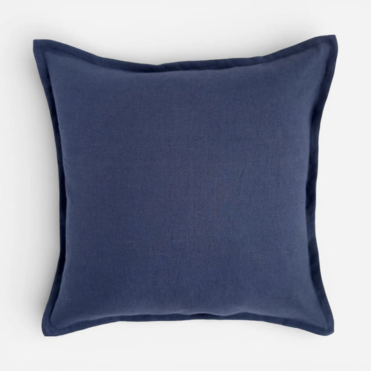Navy blue linen cushion cover