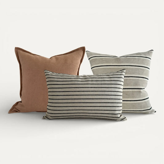 Neutral linen cushion cover set
