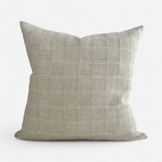 Textured linen blend cushion cover in cream