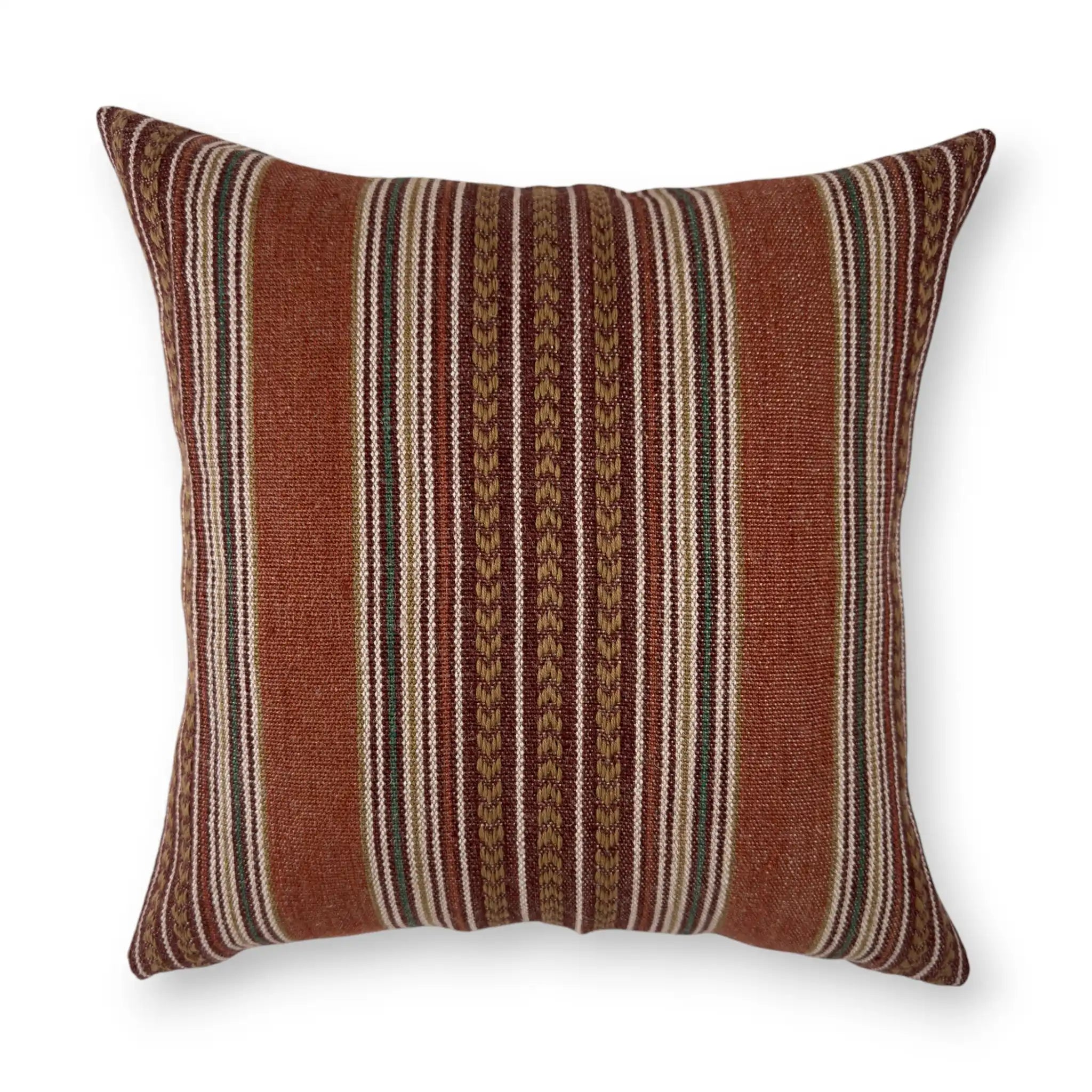 Rust red striped cushion cover 50x50 cm