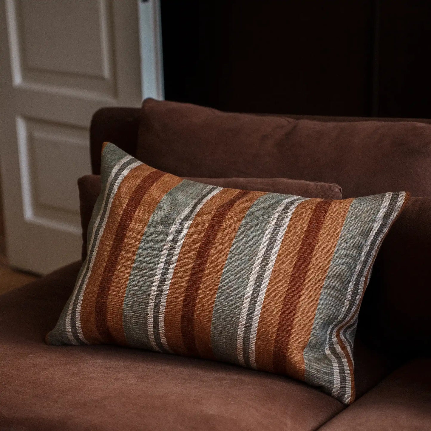 Heritage Handwoven Cushion Cover – Sage/Sienna