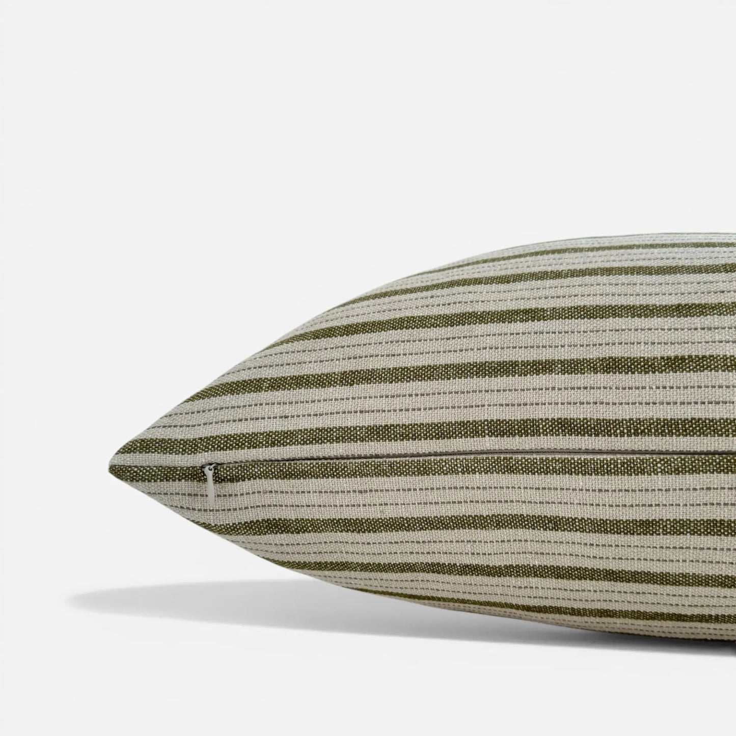 Moments Striped Linen Blend Cushion Cover – Olive