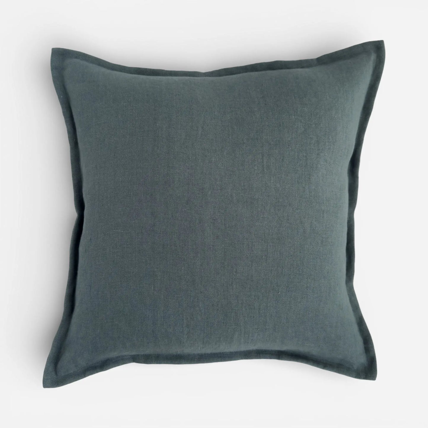 Teal blue linen cushion cover