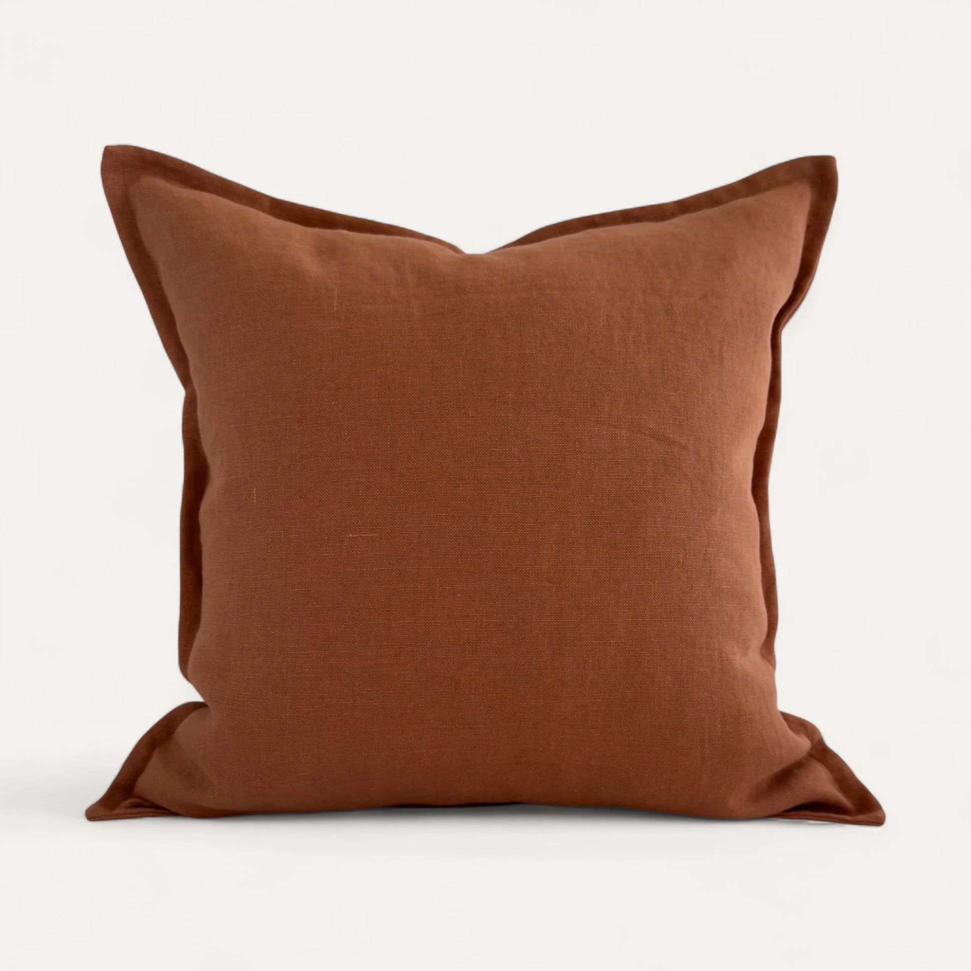 Terracotta orange linen cushion cover