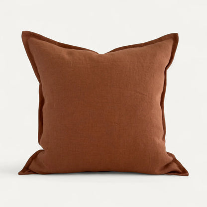 Terracotta orange linen cushion cover