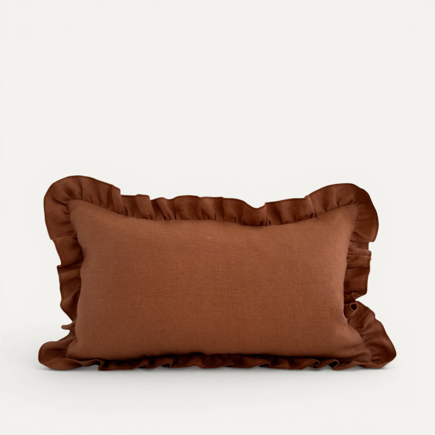 Terracotta orange ruffle cushion cover