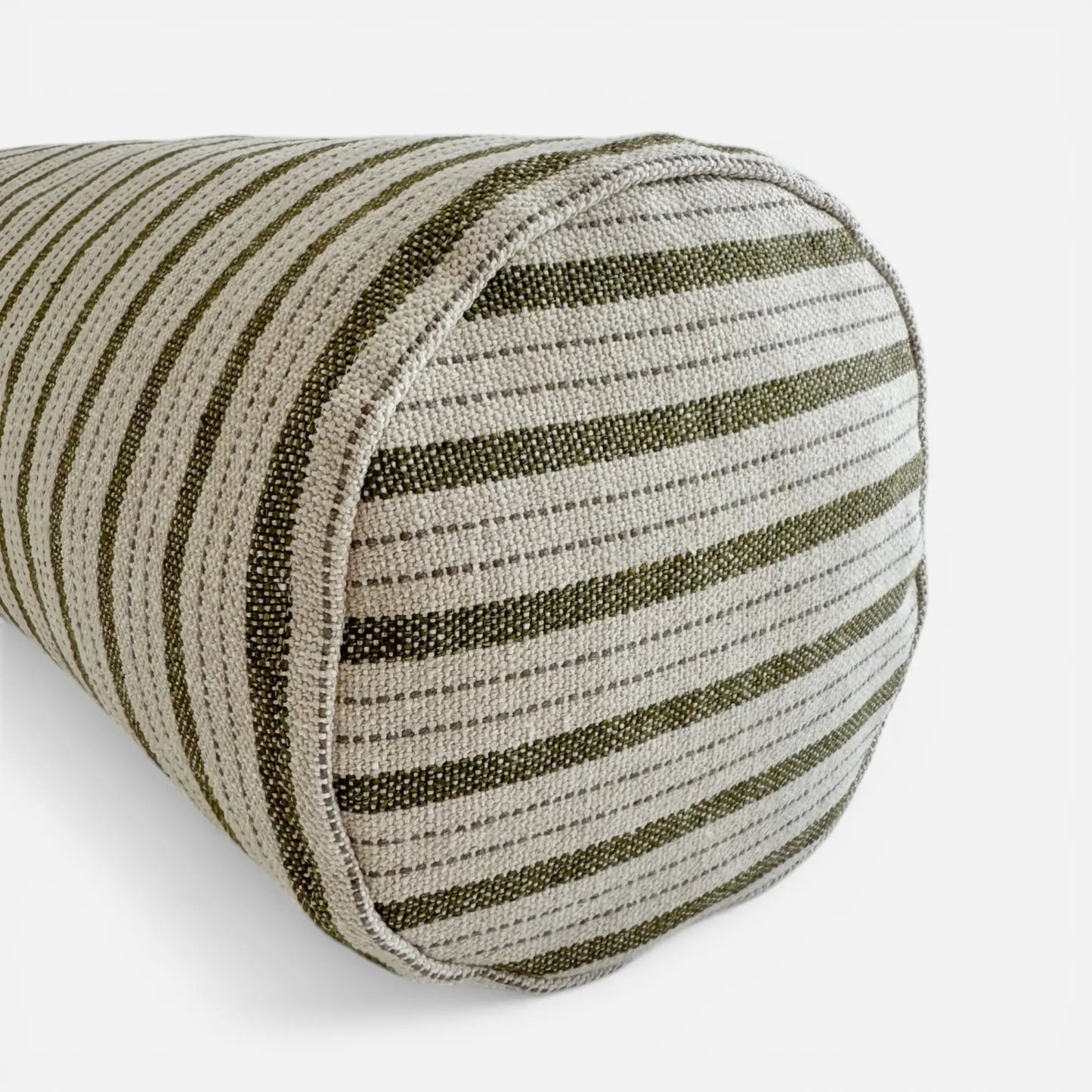 Moments Striped Bolster Cushion – Olive