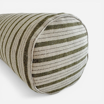 Moments Striped Bolster Cushion – Olive